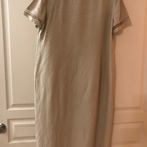 Light Khaki Linen & Rayon Dress